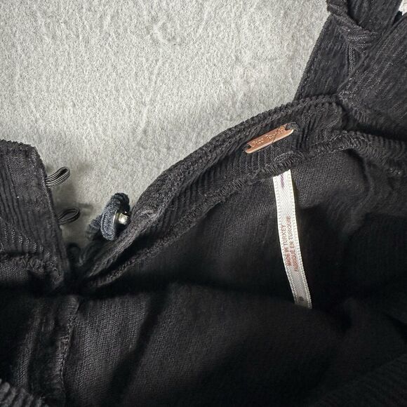 Free‎ People Overalls Women’s Small Black Corduroy Pleated Pockets Tie Strap - Picture 13 of 16